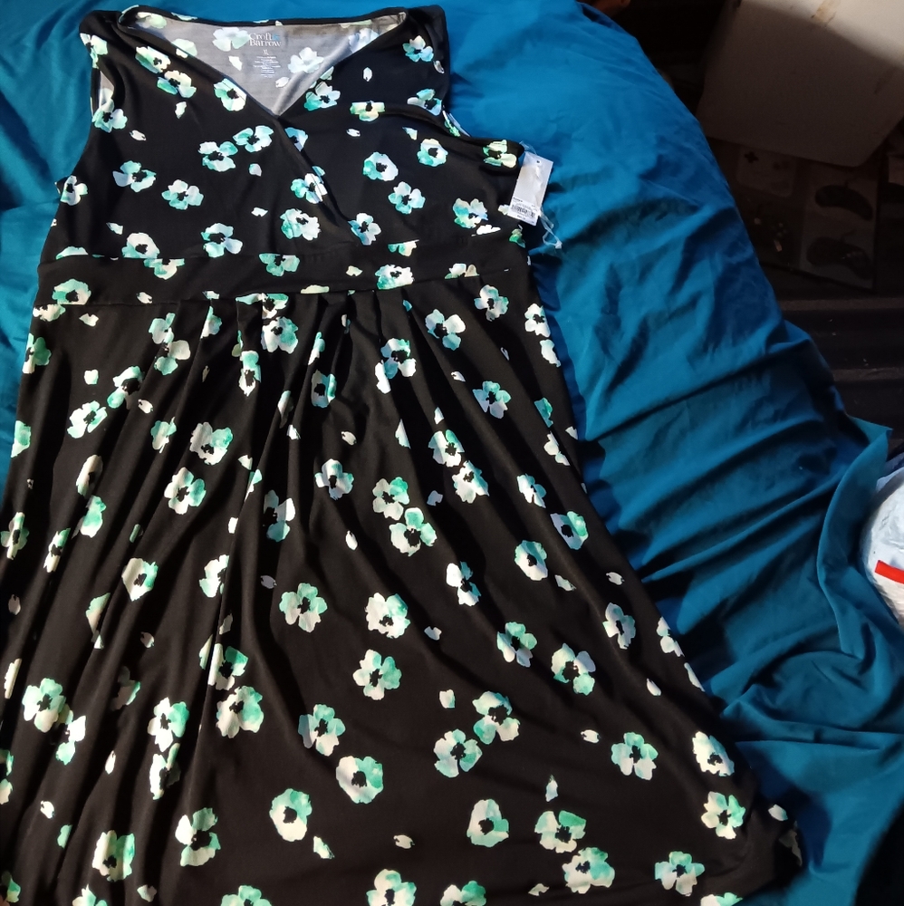 NWT Croft & BARREL Floral Black Dress WOMEN xl